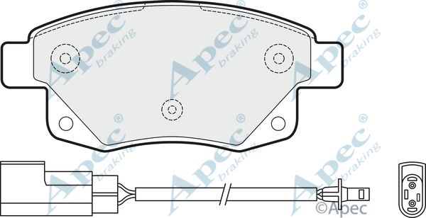 APEC BRAKING Комплект тормозных колодок, дисковый тормоз PAD1477